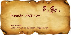 Puskás Zsüliet névjegykártya